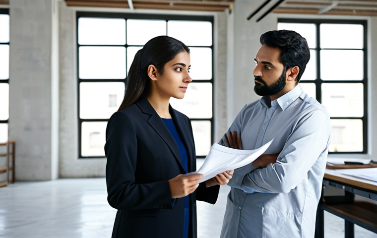**
"A professional female architect of Arab descent, fully clothed in modest professional attire, standing confidently in a modern, sunlit architectural design studio. She is reviewing blueprints with a colleague. Safe for work, appropriate content, perfect anatomy, natural proportions, well-lit, high-resolution."
**